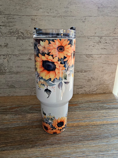 Sunflowers Tumbler with Handle