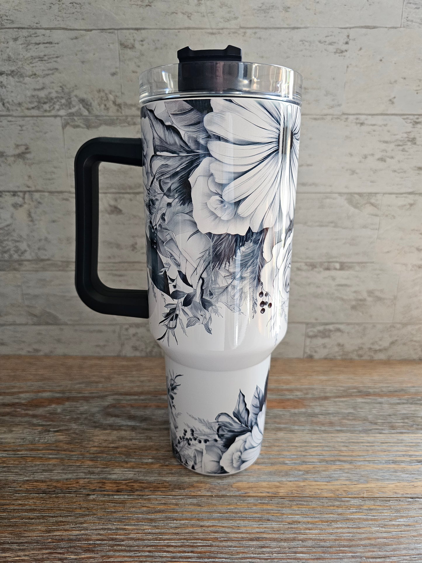 Floral Tumbler with Handle
