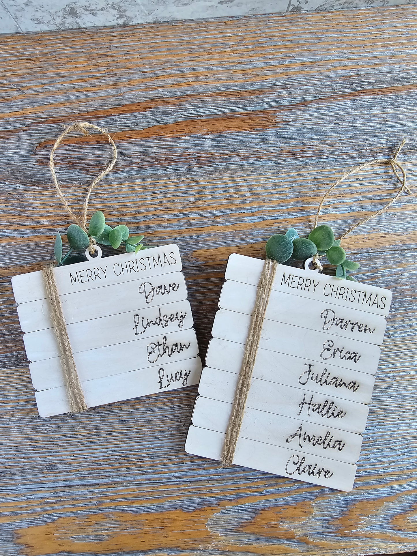 Personalized Family Bookstack Ornament