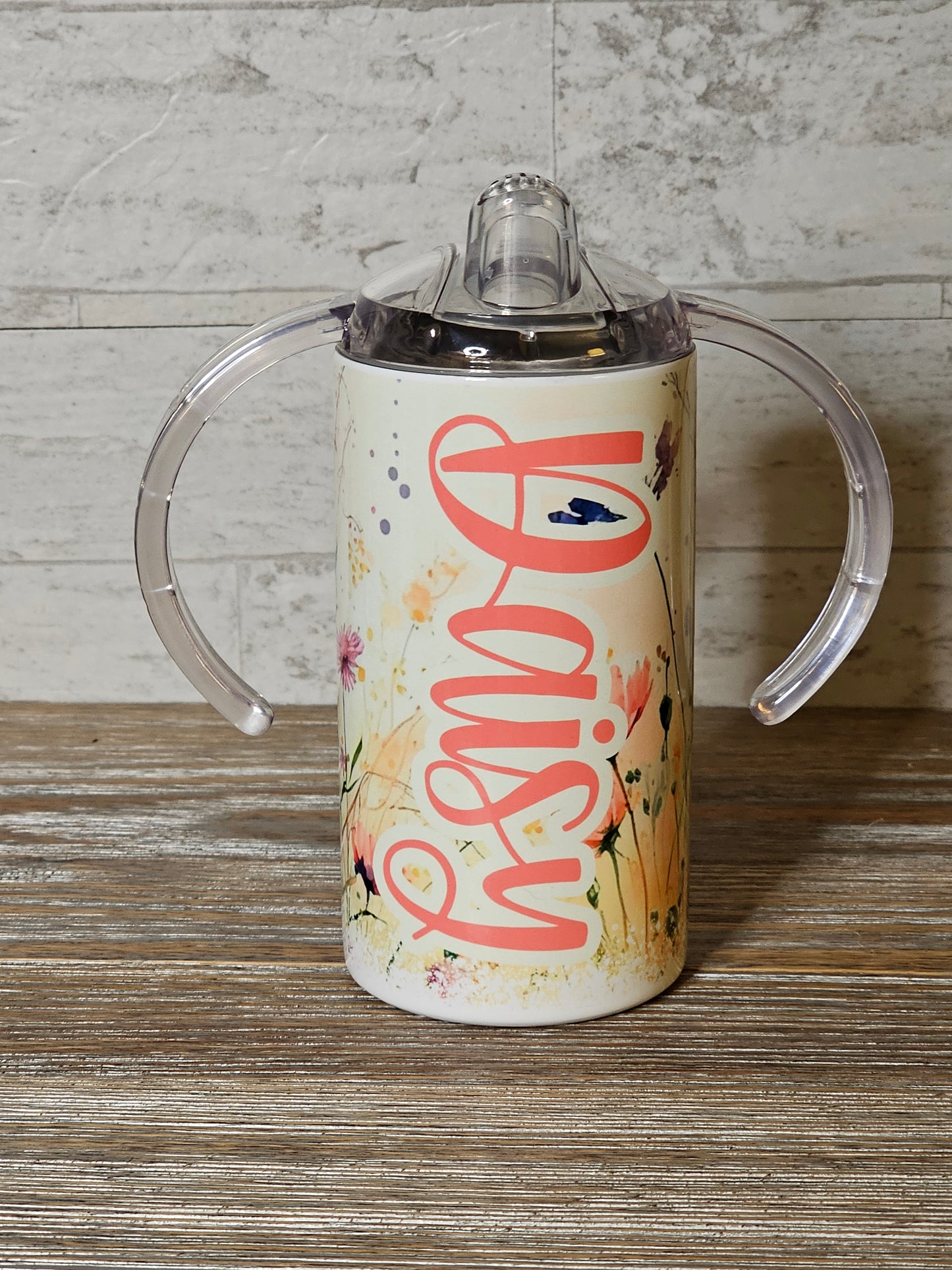 Wildflower Personalized Sippy Cup with Bonus Lid