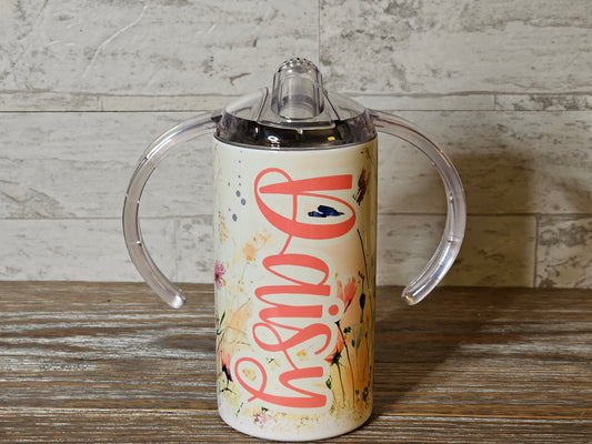 Wildflower Personalized Sippy Cup with Bonus Lid