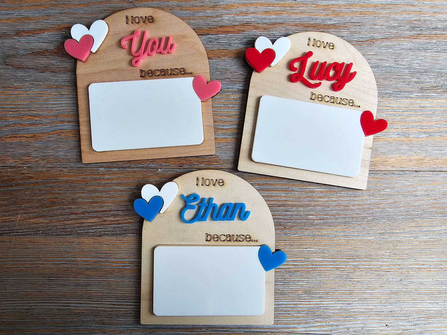 "I Love You Because" Dry-Erase Plaque