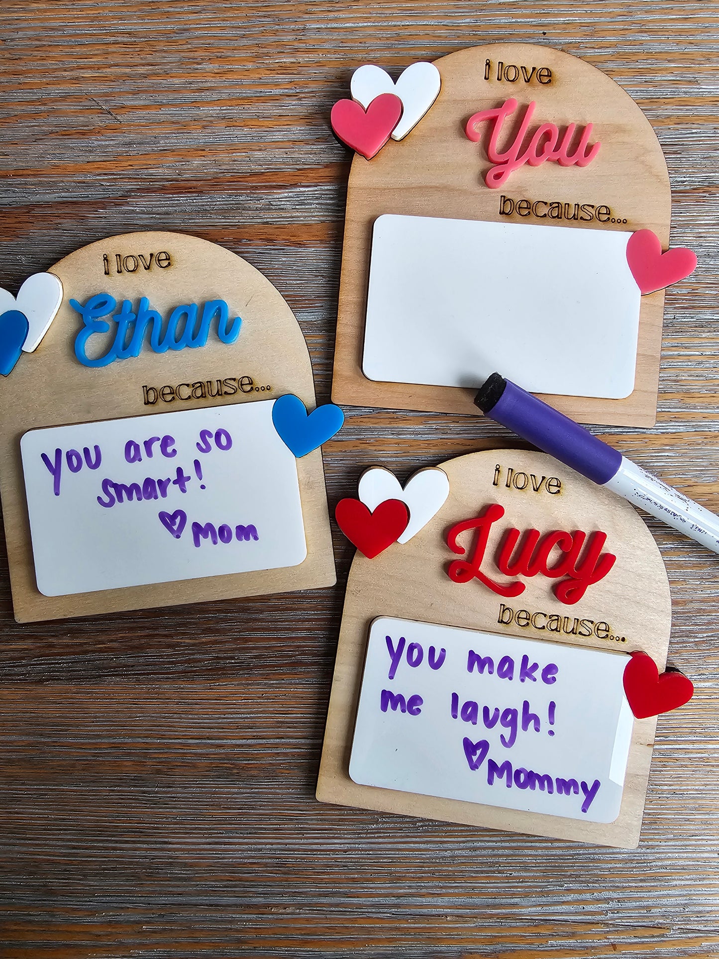 "I Love You Because" Dry-Erase Plaque