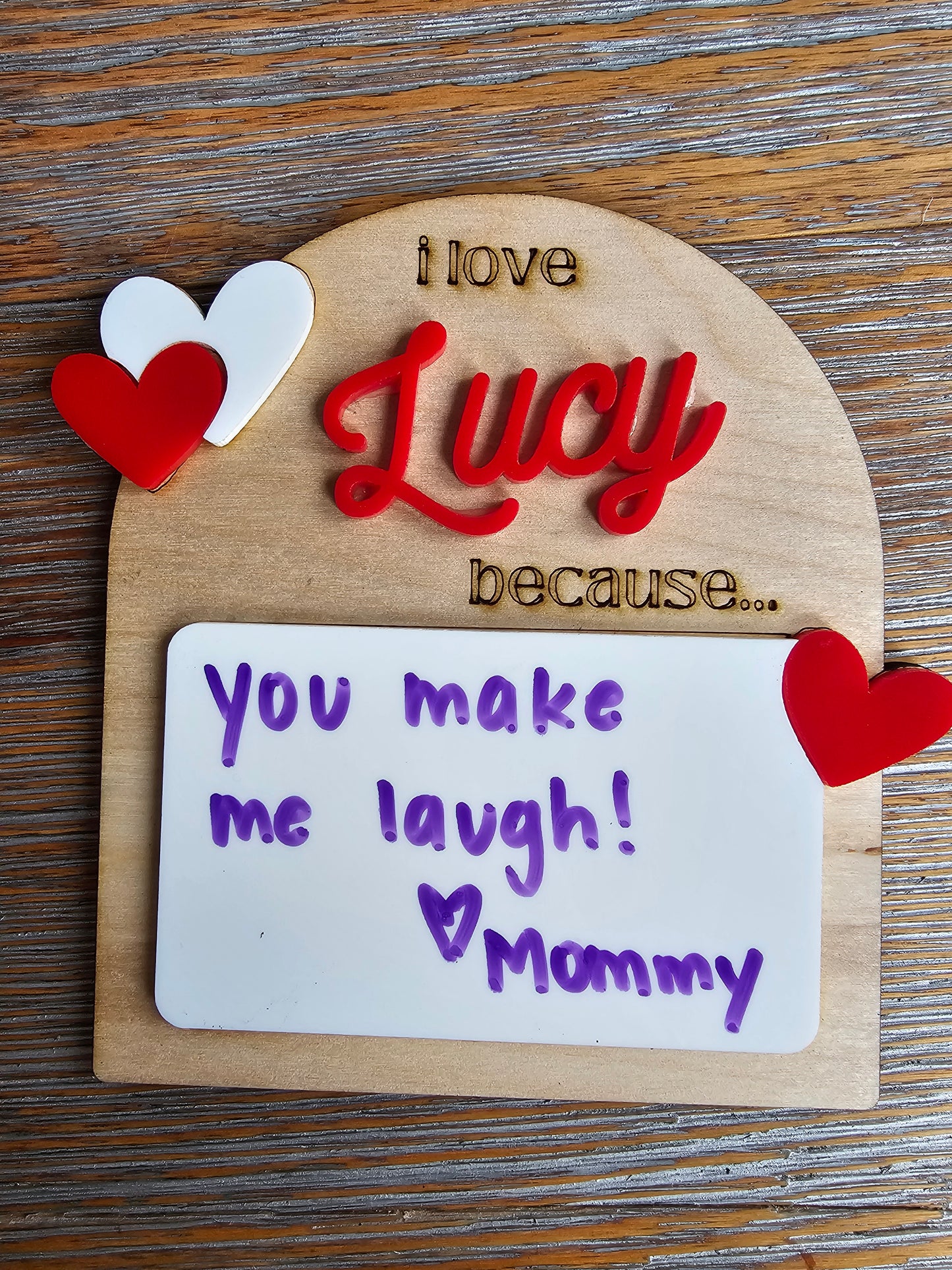 "I Love You Because" Dry-Erase Plaque