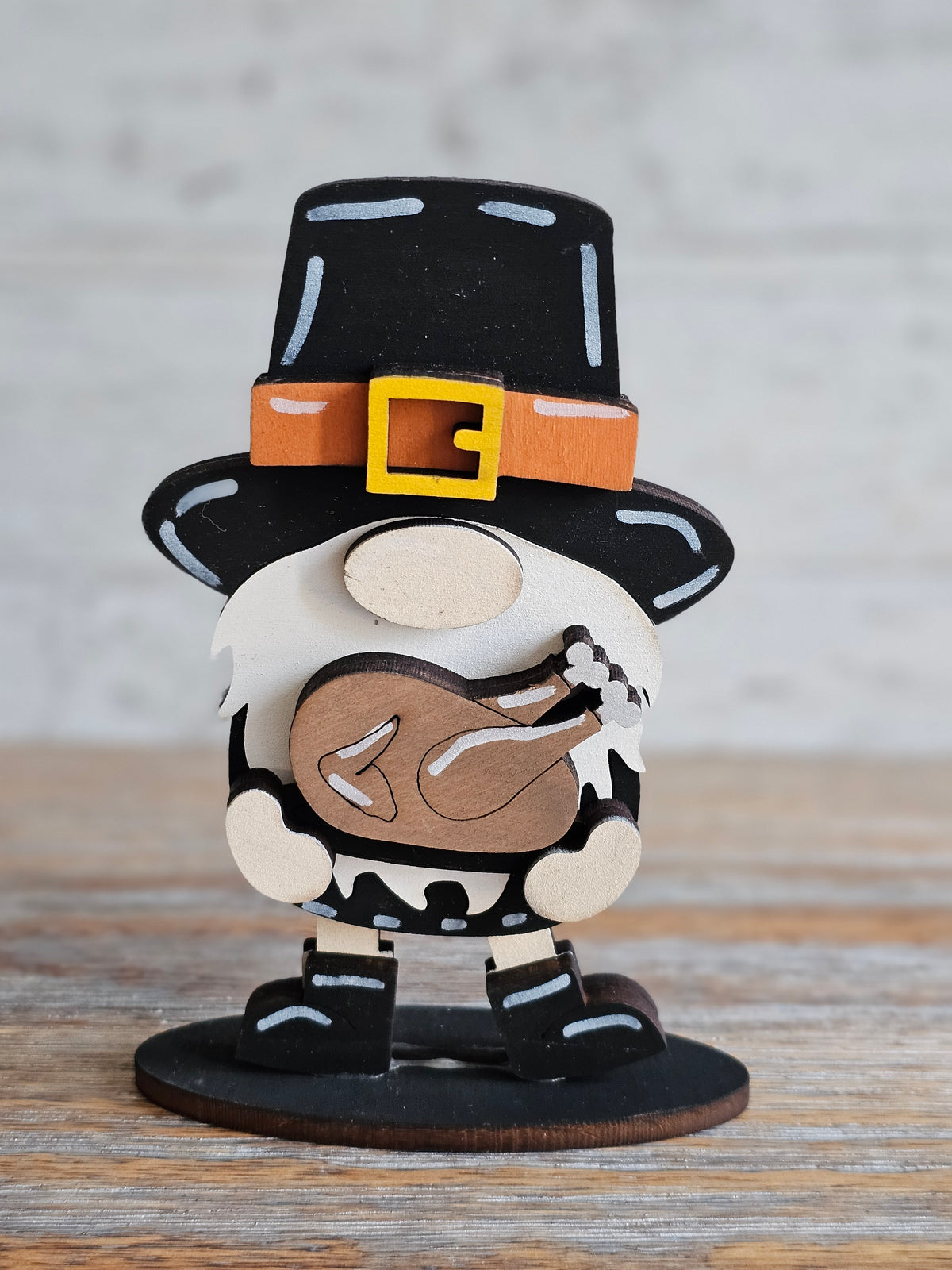 Thanksgiving Gnome Wooden Shelf Sitters - Pilgrims & Turkey