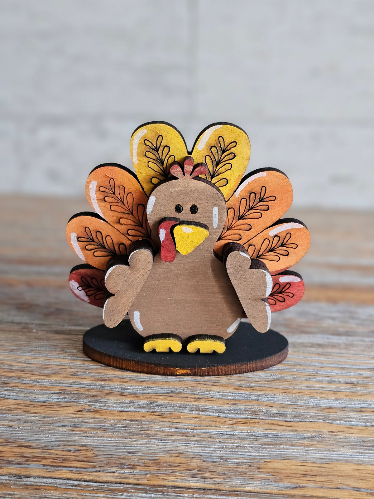 Thanksgiving Gnome Wooden Shelf Sitters - Pilgrims & Turkey