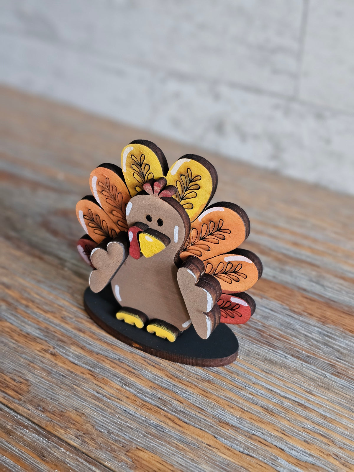 Thanksgiving Gnome Wooden Shelf Sitters - Pilgrims & Turkey