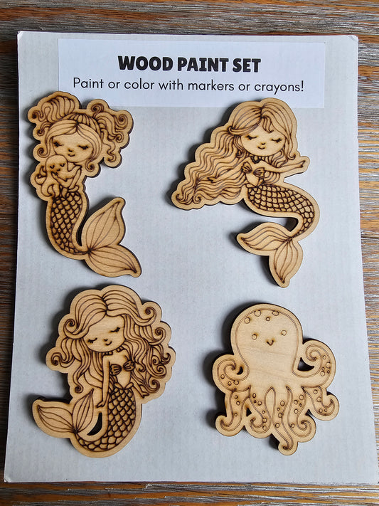 Mermaids Wood Paint Set