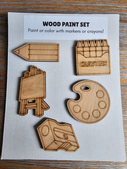 Art-Themed Wood Paint Set