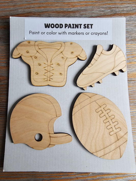 Football Wood Paint Set