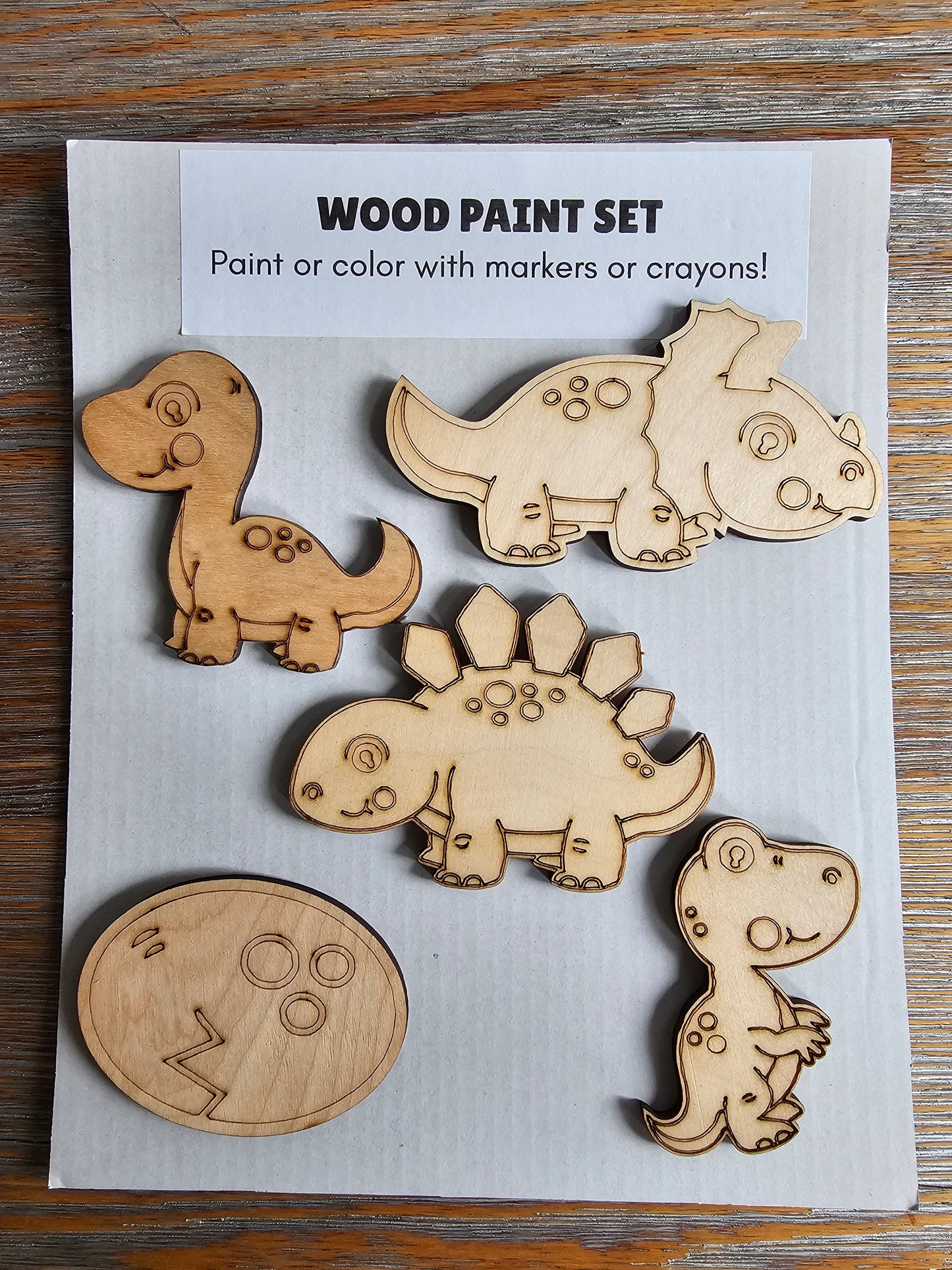 Dinosaur Wood Paint Set