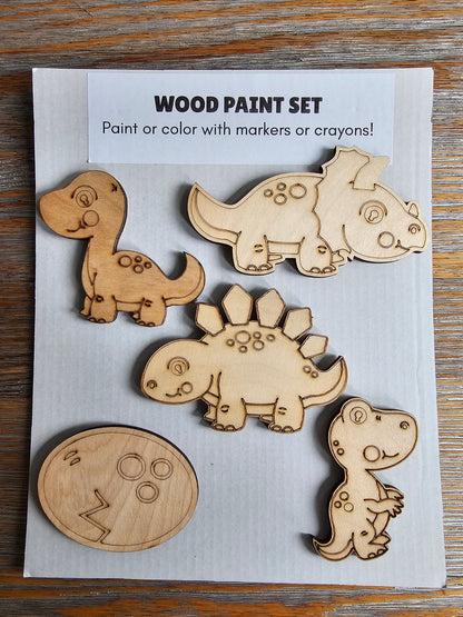 Dinosaur Wood Paint Set
