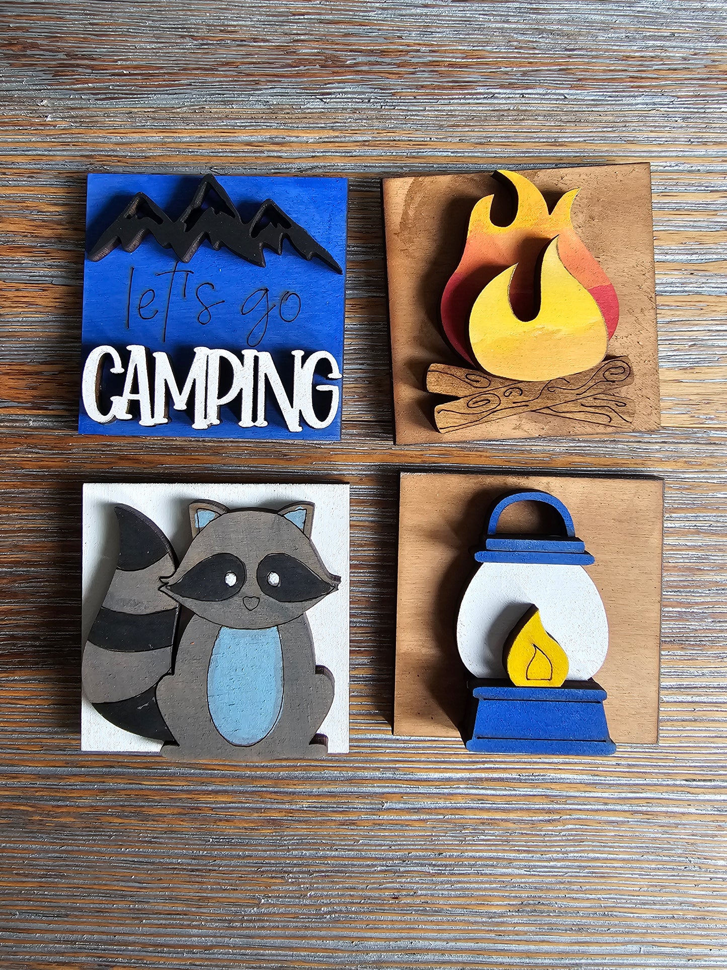 Camping Interchangeable Tile Set - Set of 4