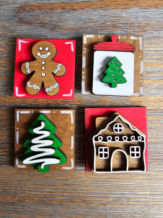 Gingerbread Interchangeable Tile Set - Set of 4