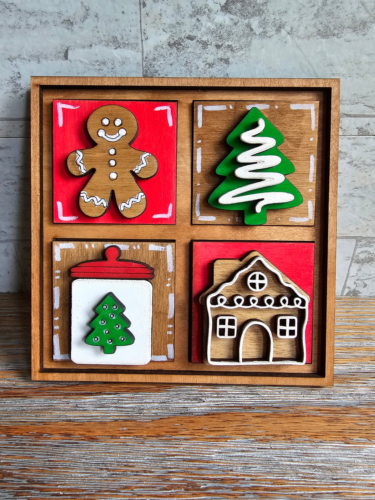 Gingerbread Interchangeable Tile Set - Set of 4