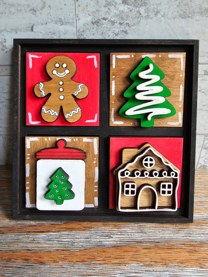 Gingerbread Interchangeable Tile Set - Set of 4