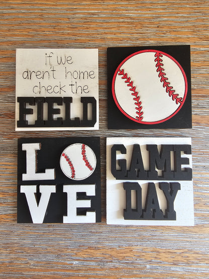 Baseball Interchangeable Tile Set - Set of 4