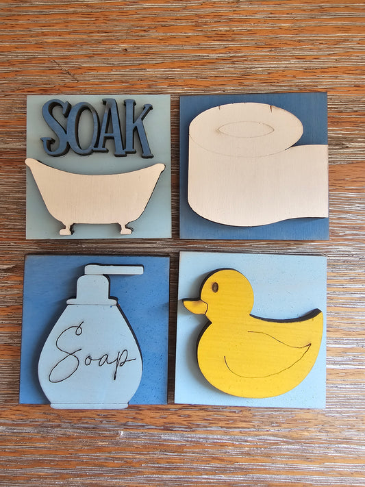 Bathroom Interchangeable Tile Set - Set of 4