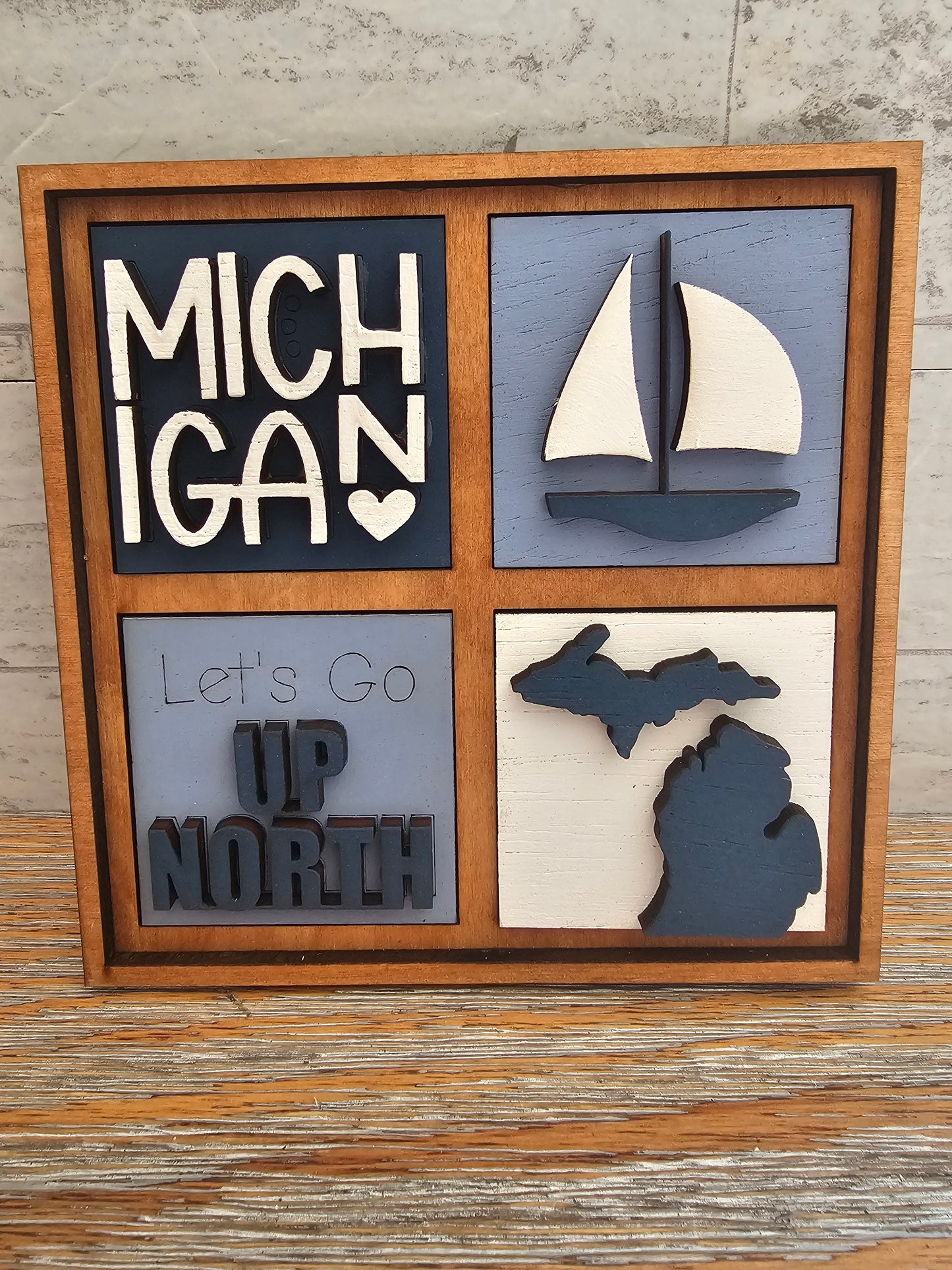 Michigan Themed Interchangeable Tile Set - Set of 4