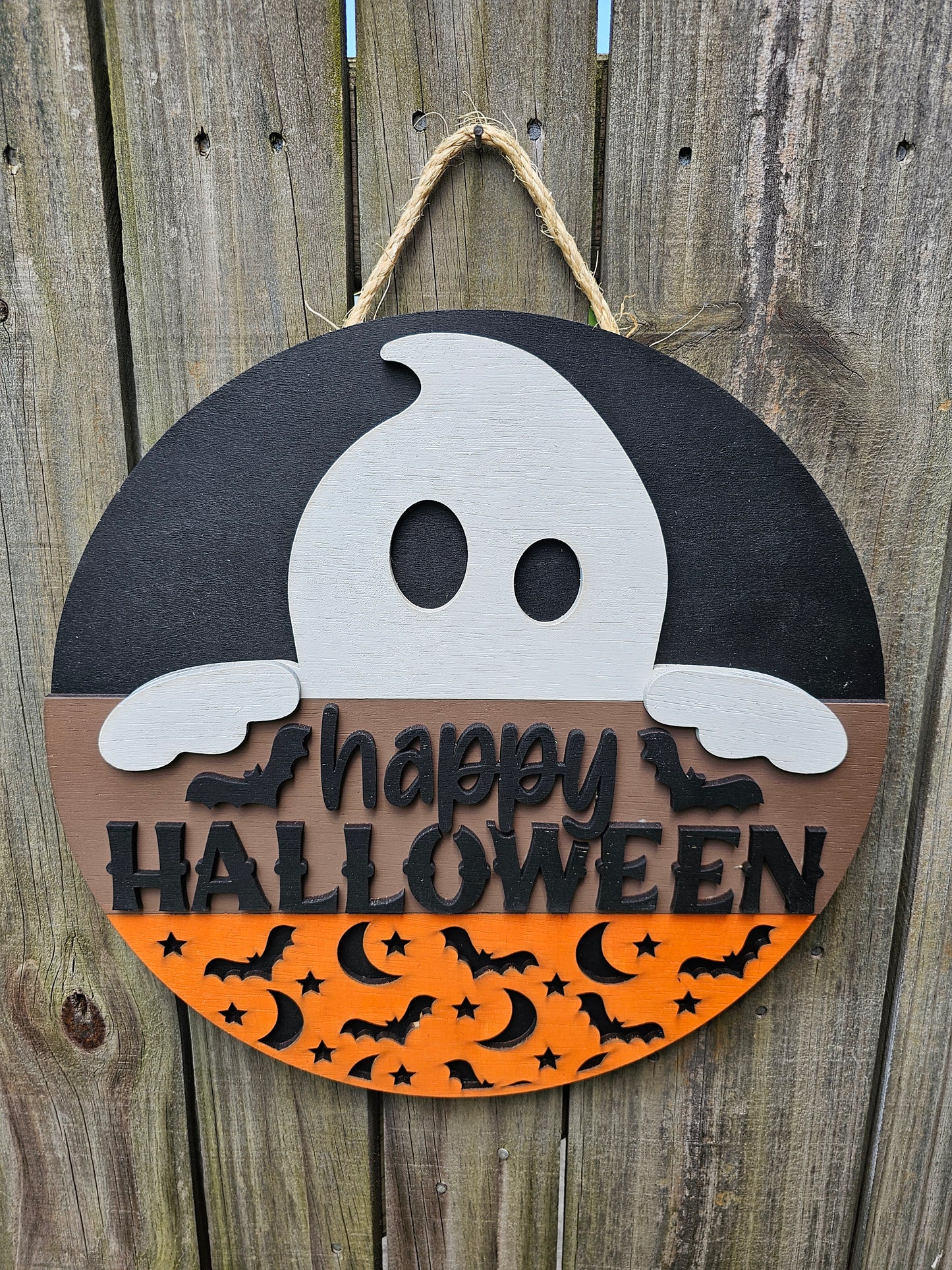 Happy Halloween Ghost Door Sign