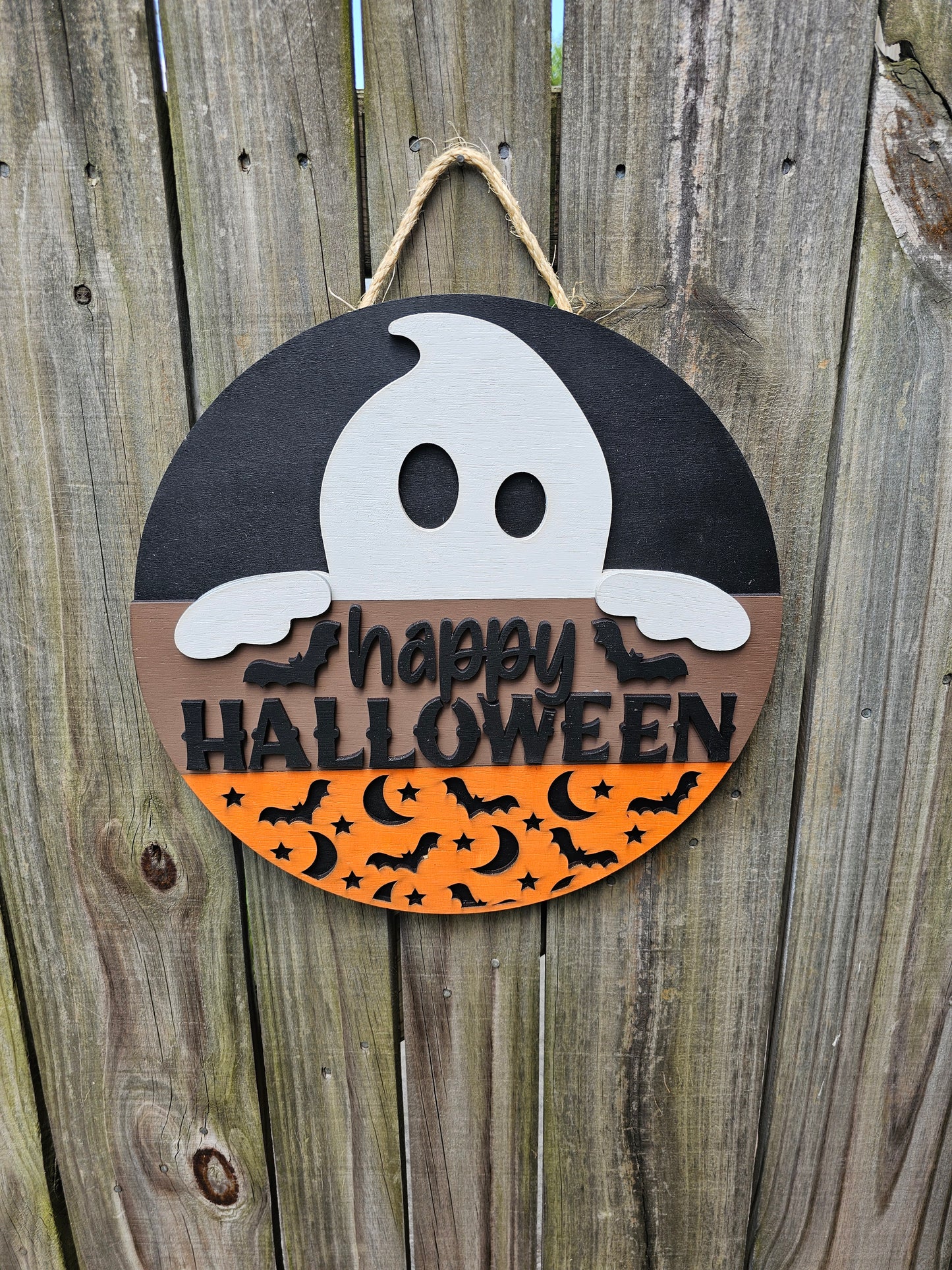 Happy Halloween Ghost Door Sign