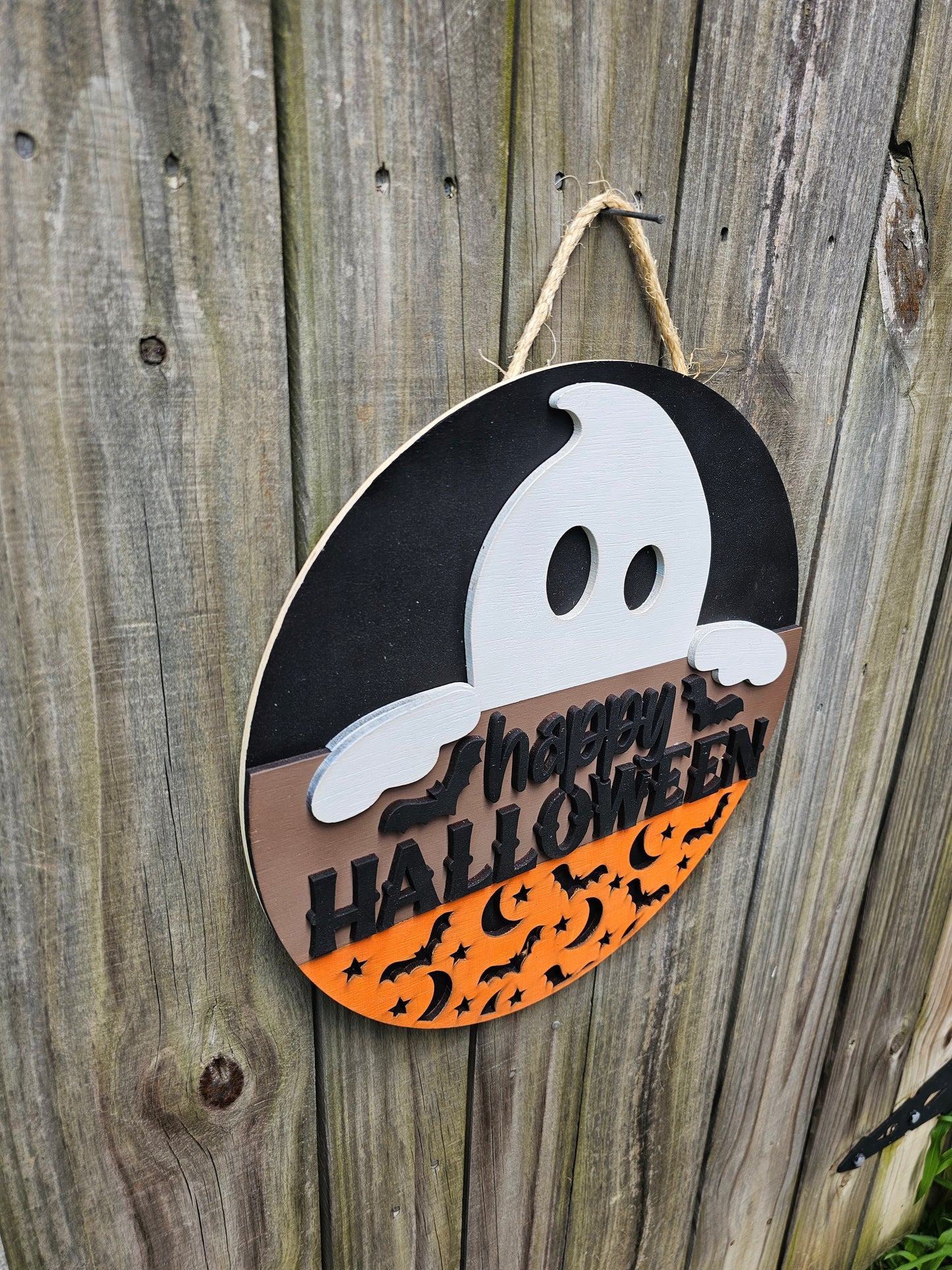 Happy Halloween Ghost Door Sign