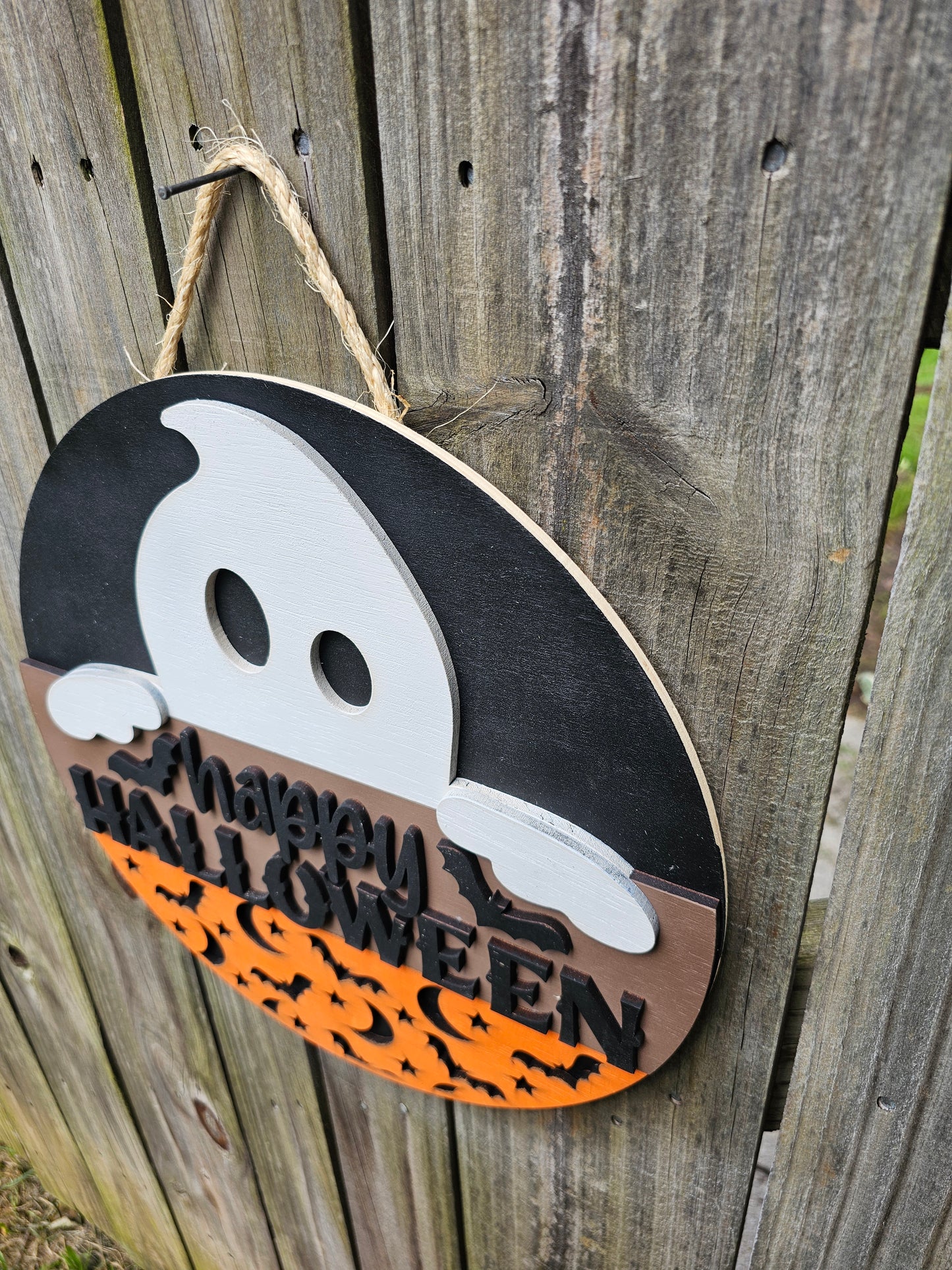 Happy Halloween Ghost Door Sign