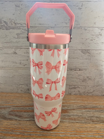 30 oz Pink Bows Water Bottle