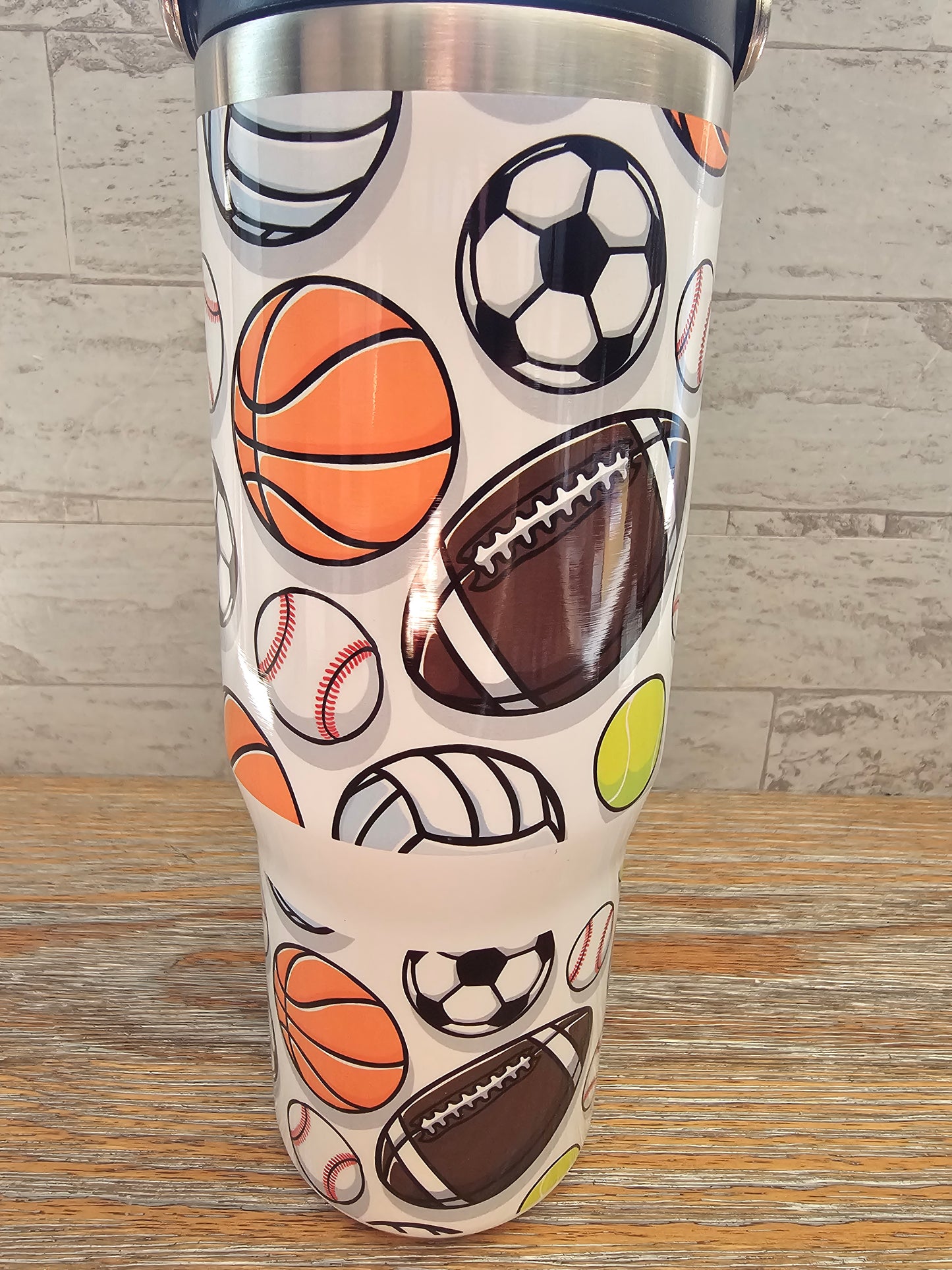 30 oz Sports Balls Water Bottle