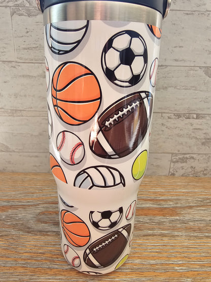30 oz Sports Balls Water Bottle