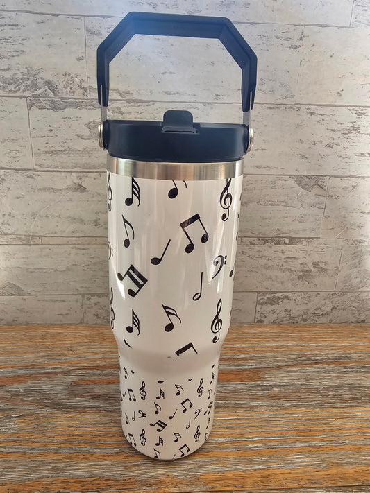 30 oz Music Notes Water Bottle