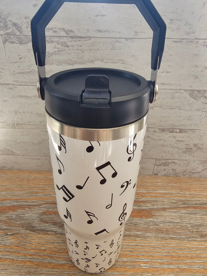 30 oz Music Notes Water Bottle