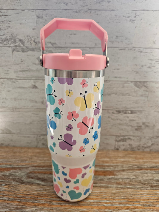 30 oz Pastel Butterflies Water Bottle