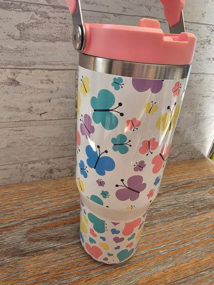 30 oz Pastel Butterflies Water Bottle