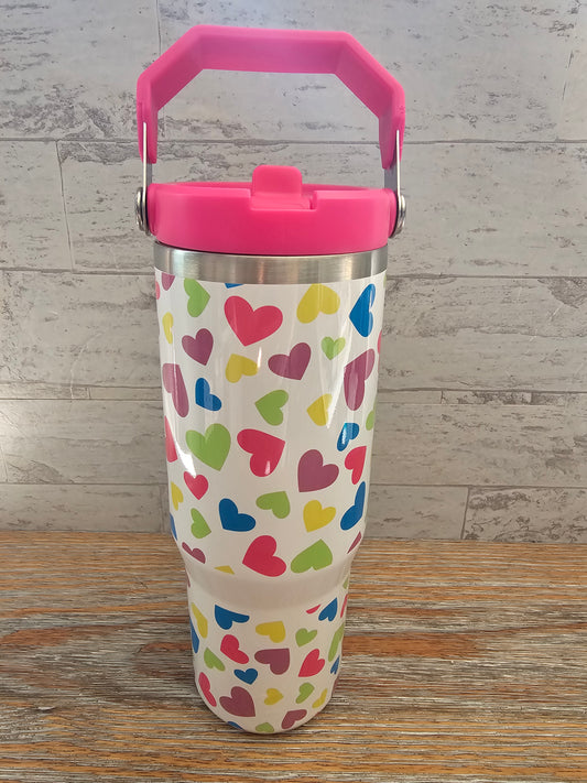 30 oz Bright Hearts Water Bottle