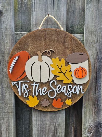 Tis the Season Fall Door Sign