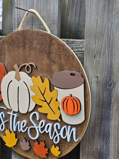 Tis the Season Fall Door Sign
