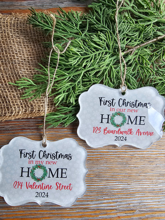 First Christmas in Our New Home Ornament - Personalized Closing Gift
