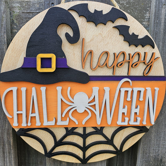 Happy Halloween Witch Door Sign