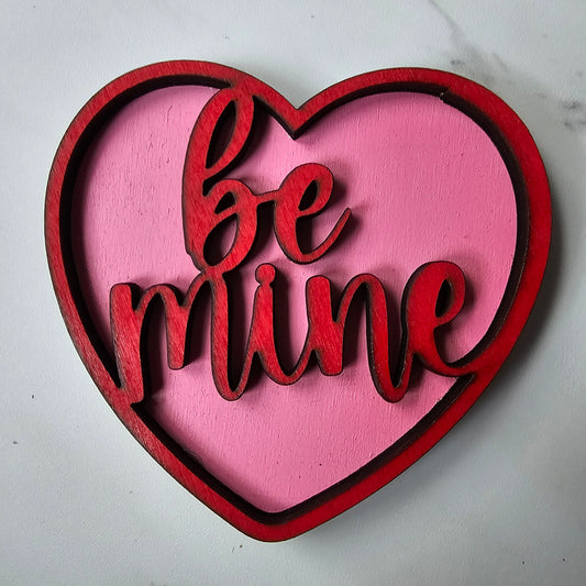 Valentine's Day "Be Mine" Interchangeable Piece - for Interchangeable Door Sign