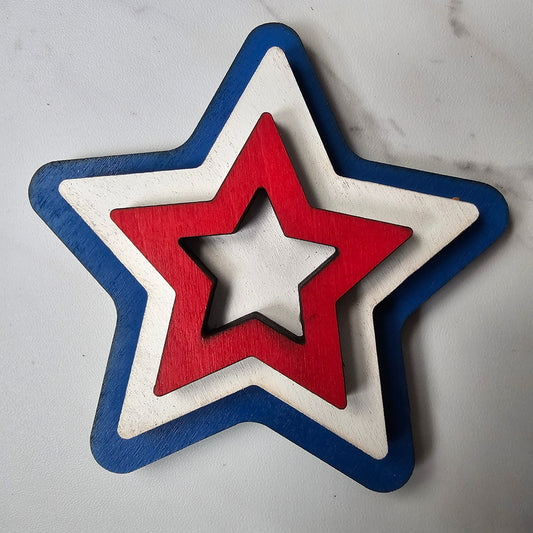 Patriotic Star Interchangeable Piece - for Interchangeable Door Sign