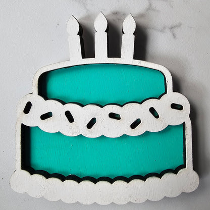 Birthday Cake  Interchangeable Piece - for Interchangeable Door Sign