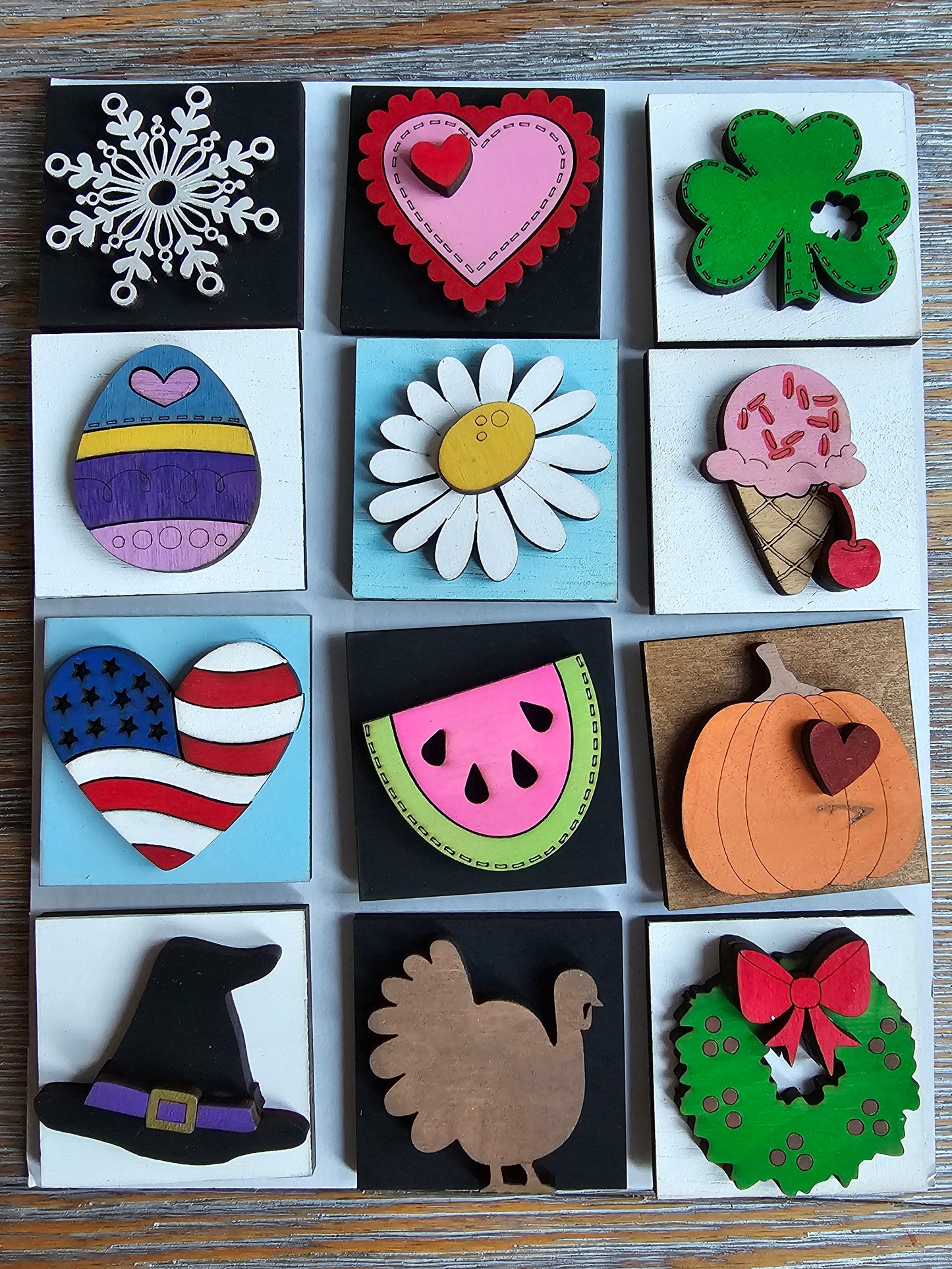 12 Piece Mini Tile Set for Year-Round Decorating