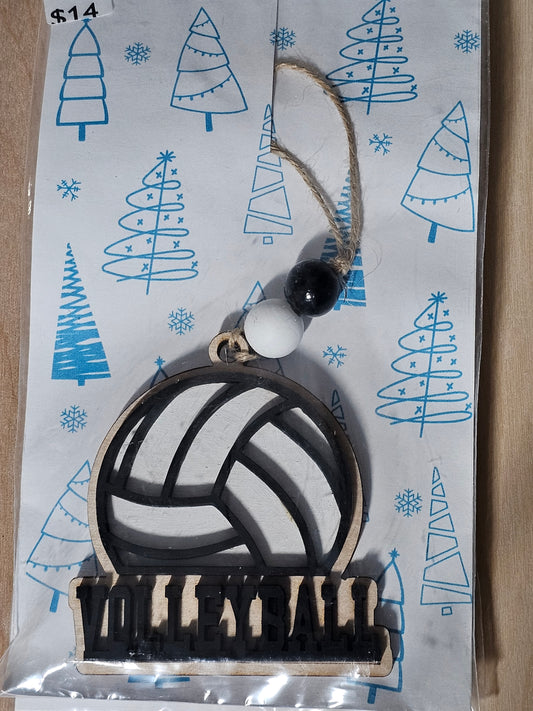 Volleyball Wood Ornament - READY TO SHIP