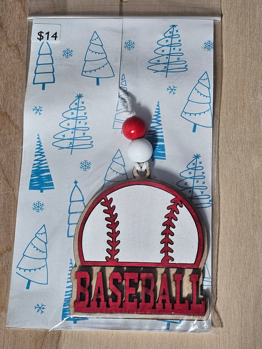 Baseball Wood Ornament - READY TO SHIP