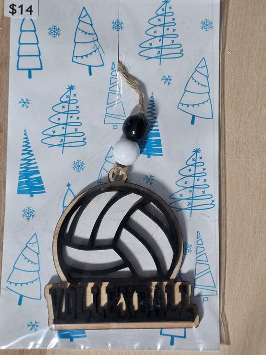 Volleyball Wood Ornament - READY TO SHIP