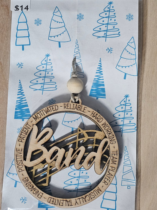 Band Wood Ornament - READY TO SHIP