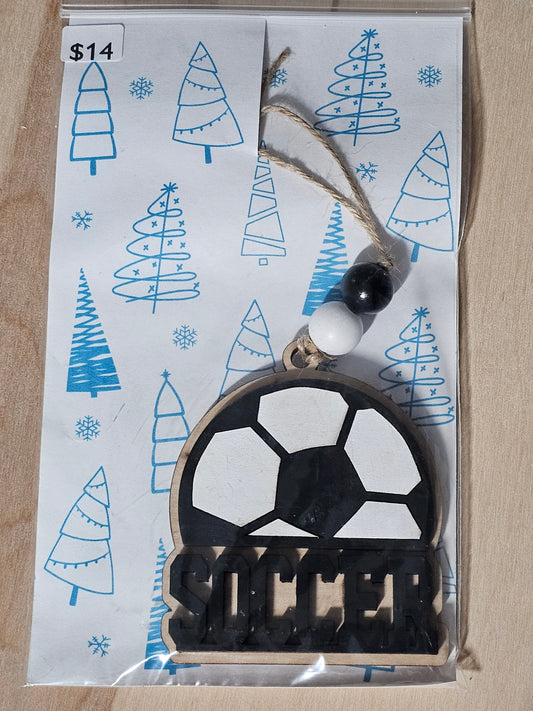 Soccer Wood Ornament - READY TO SHIP