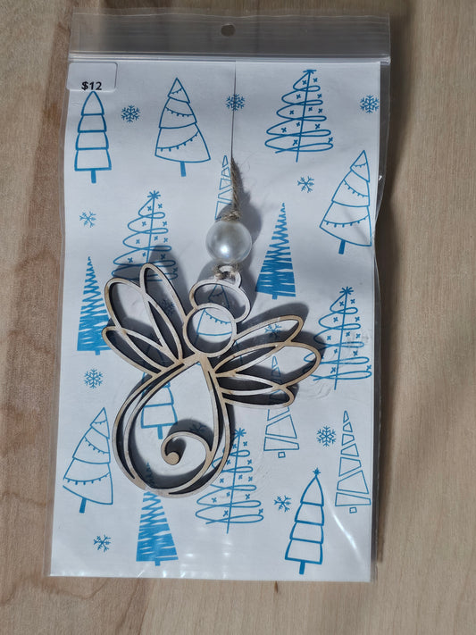 Angel Wood Ornament - READY TO SHIP