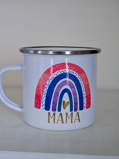 Mama Rainbow Small Metal Mug